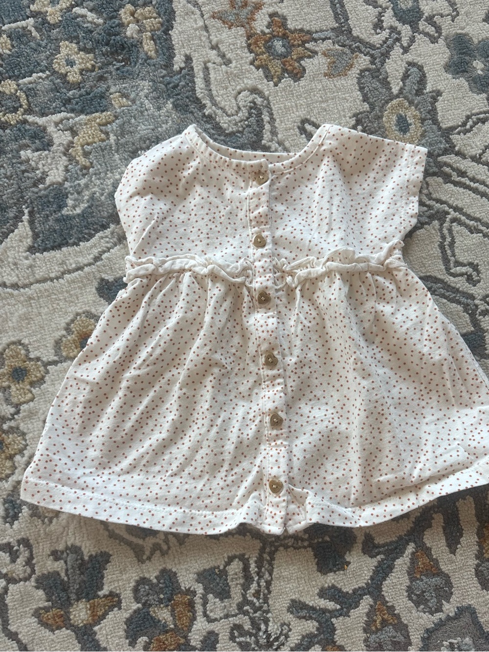 Starting Out Cream Dress with Pink Dot Print